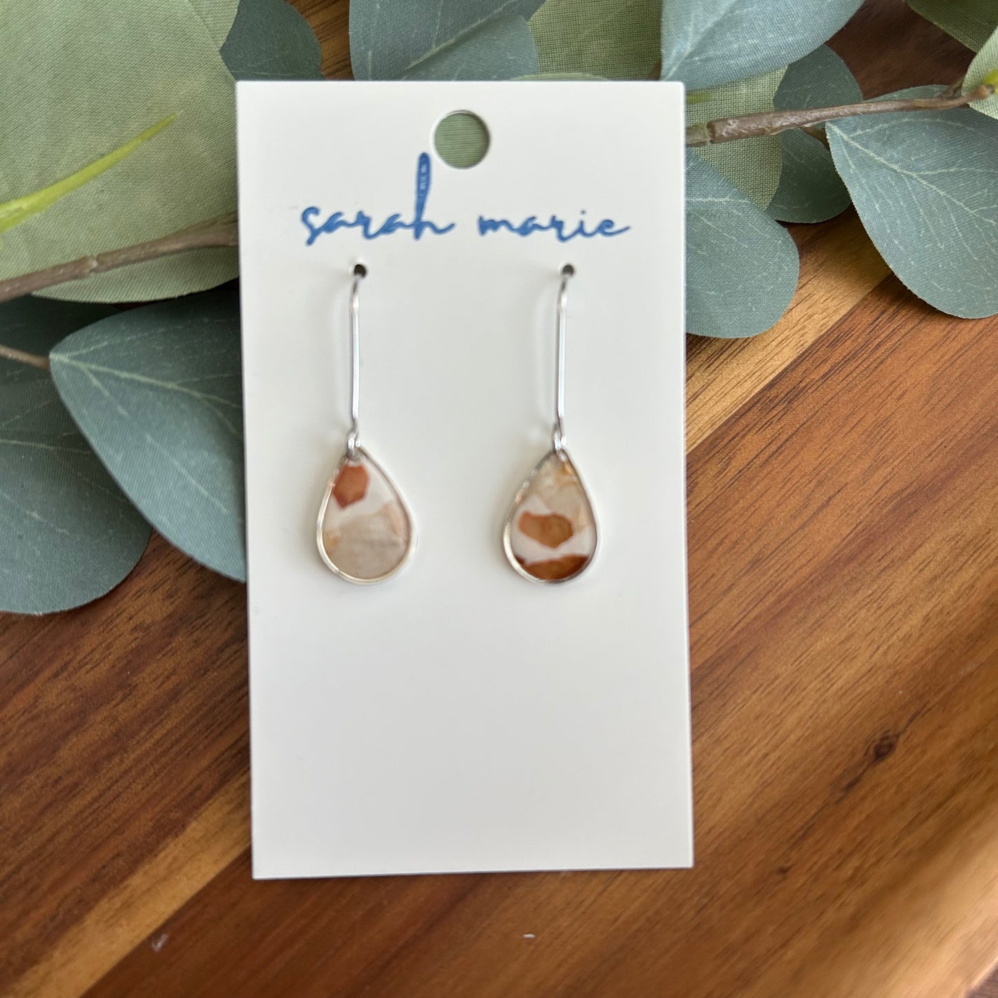 Pressed flower earrings - mini teardrop 3