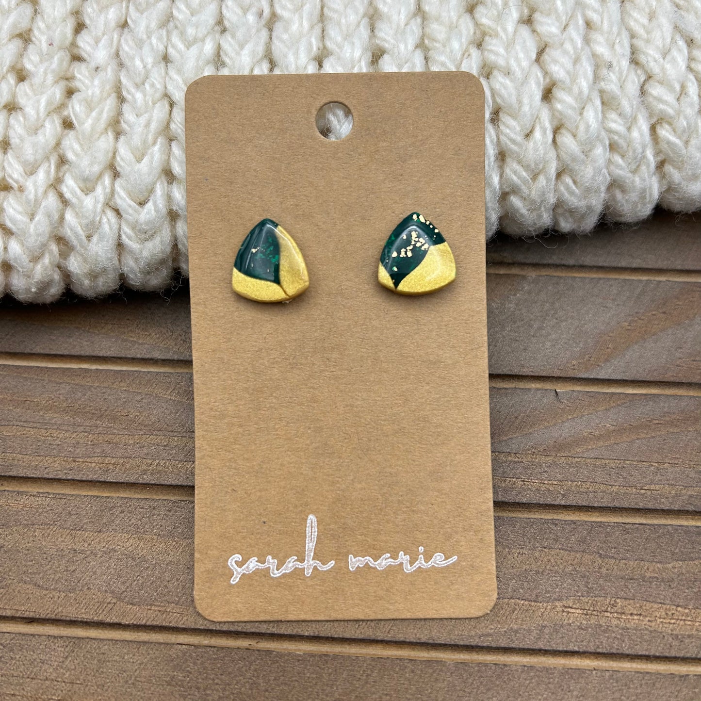 Green and gold studs - 3