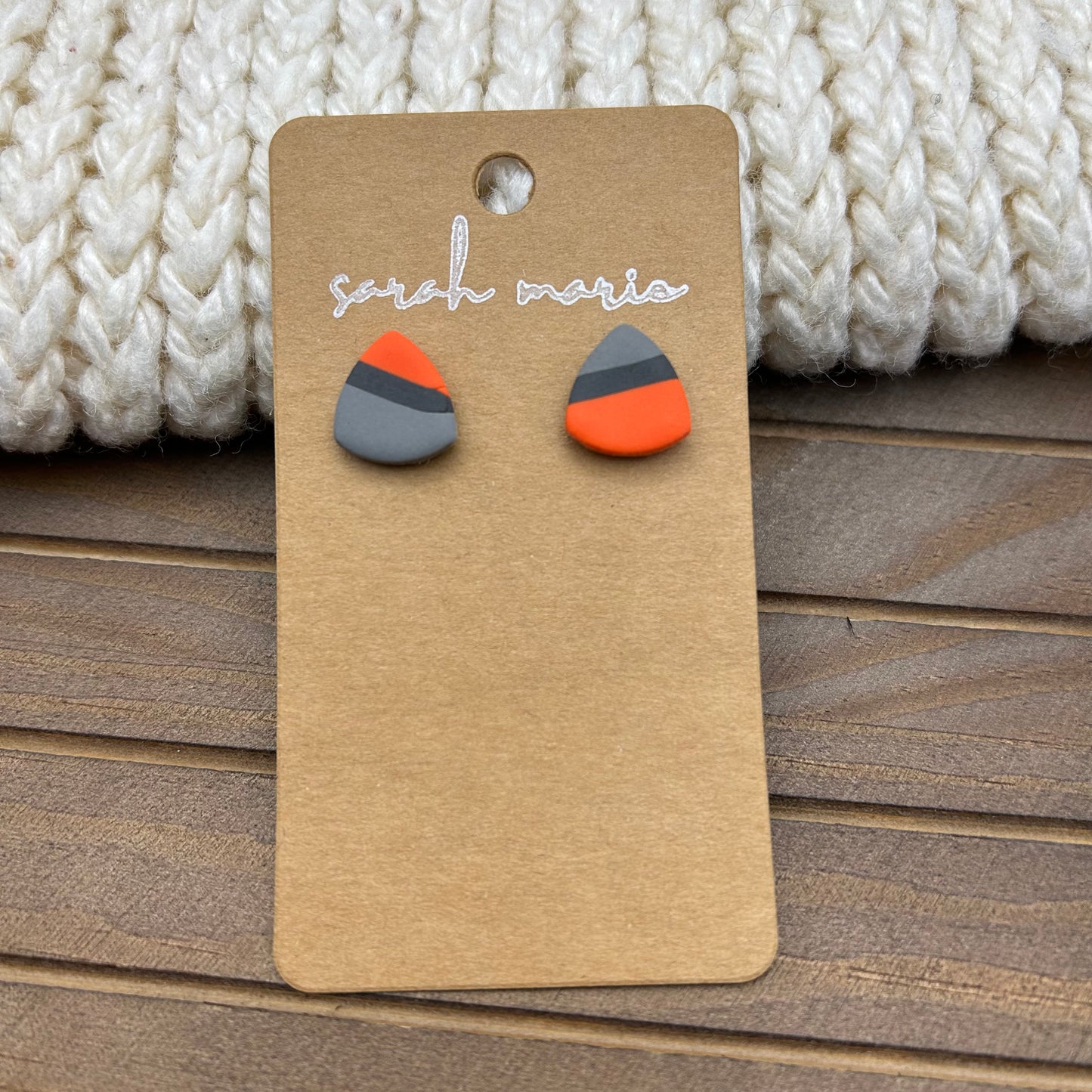 Orange and gray studs