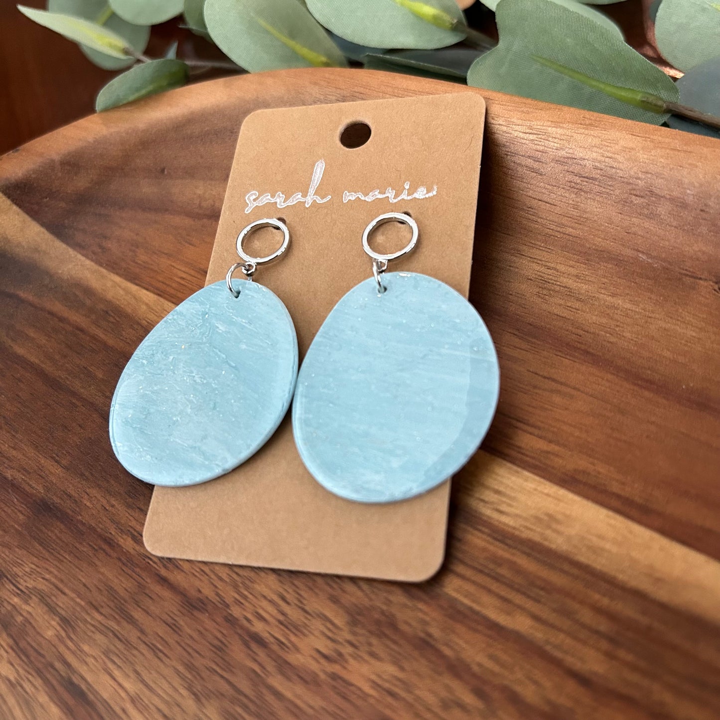 Lourdes Collection - blue and white earrings
