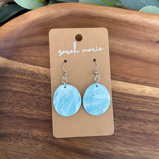 Lourdes Collection - blue and white earrings