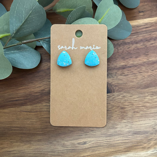 Turquoise clay studs