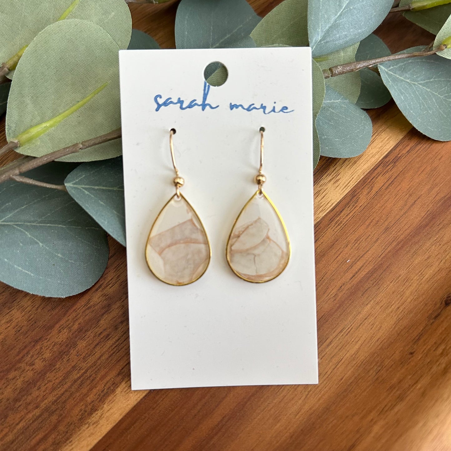 Pressed flower earrings - teardrop 2