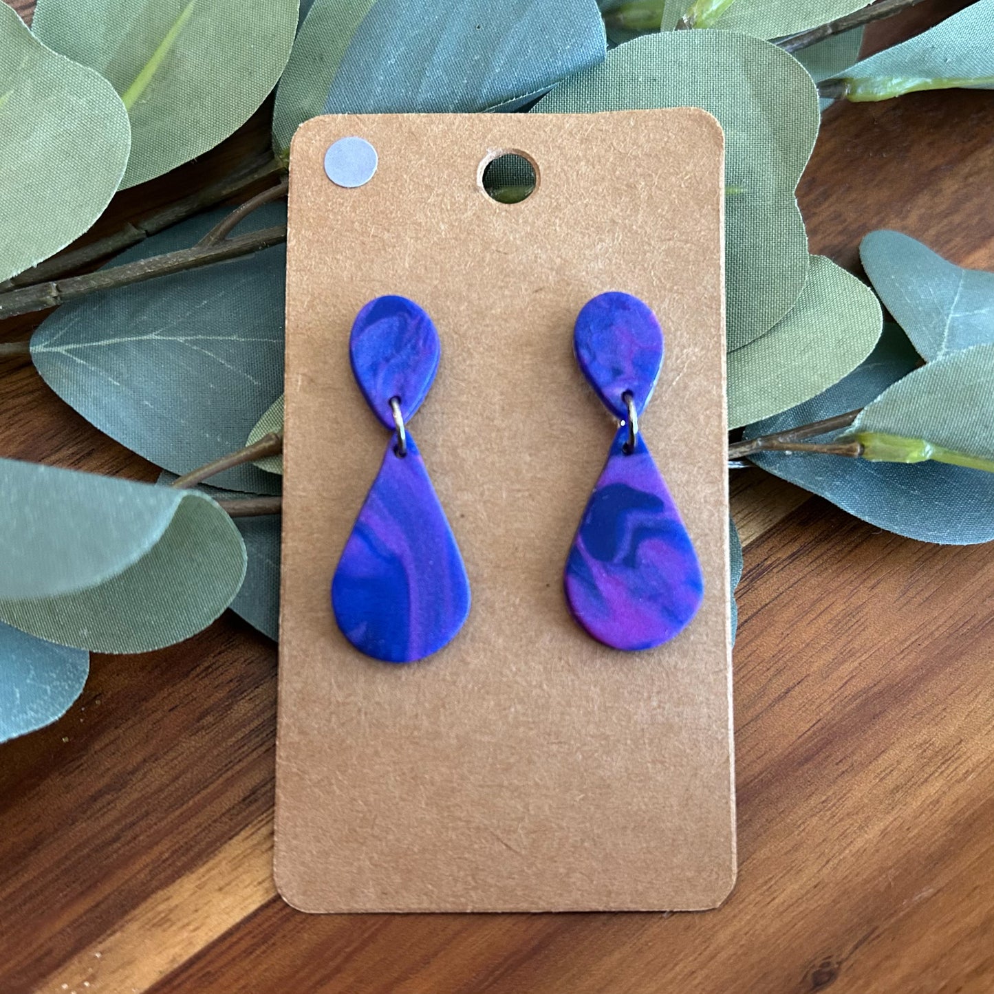 Sweet pea’s - purple swirl dangles