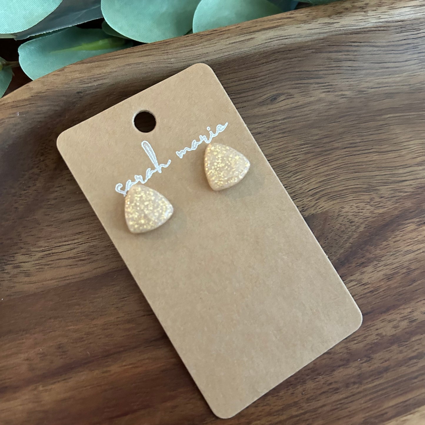 Lourdes Collection - gold stud earrings 1