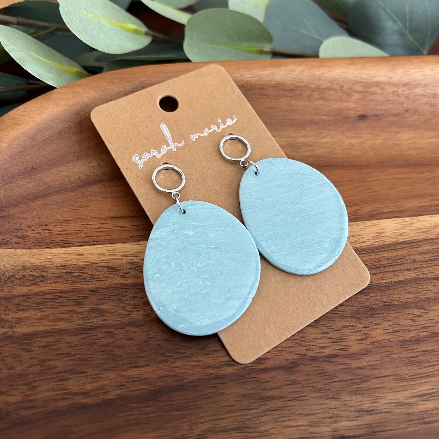 Lourdes Collection - blue and white earrings