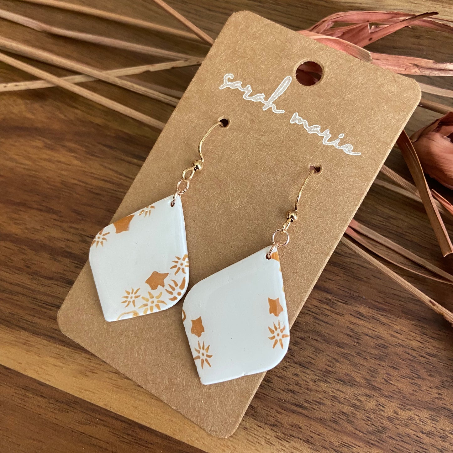 Fatima Collection - rounded diamond dangle earrings 2