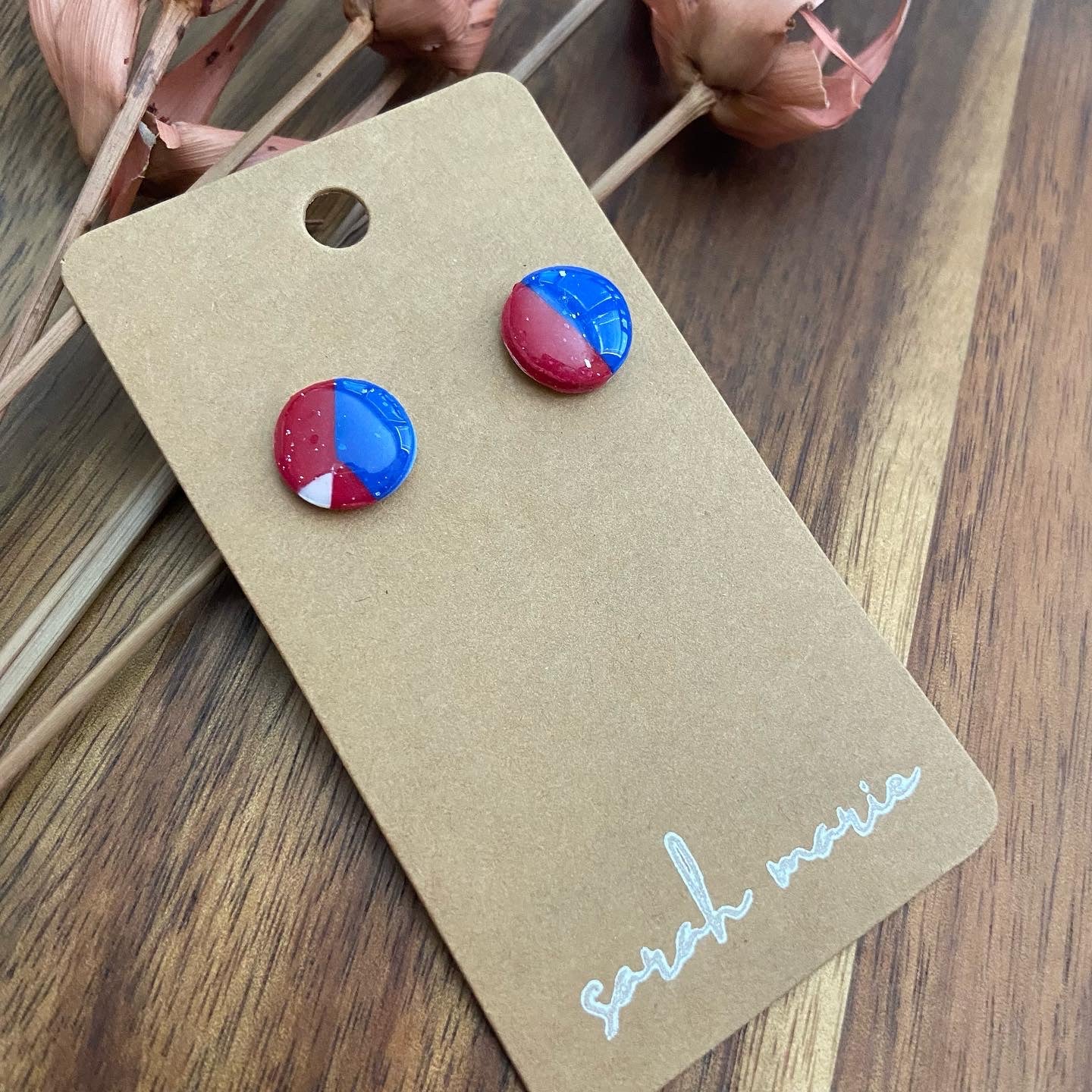 Red, White and Blue Collection - sparkle studs