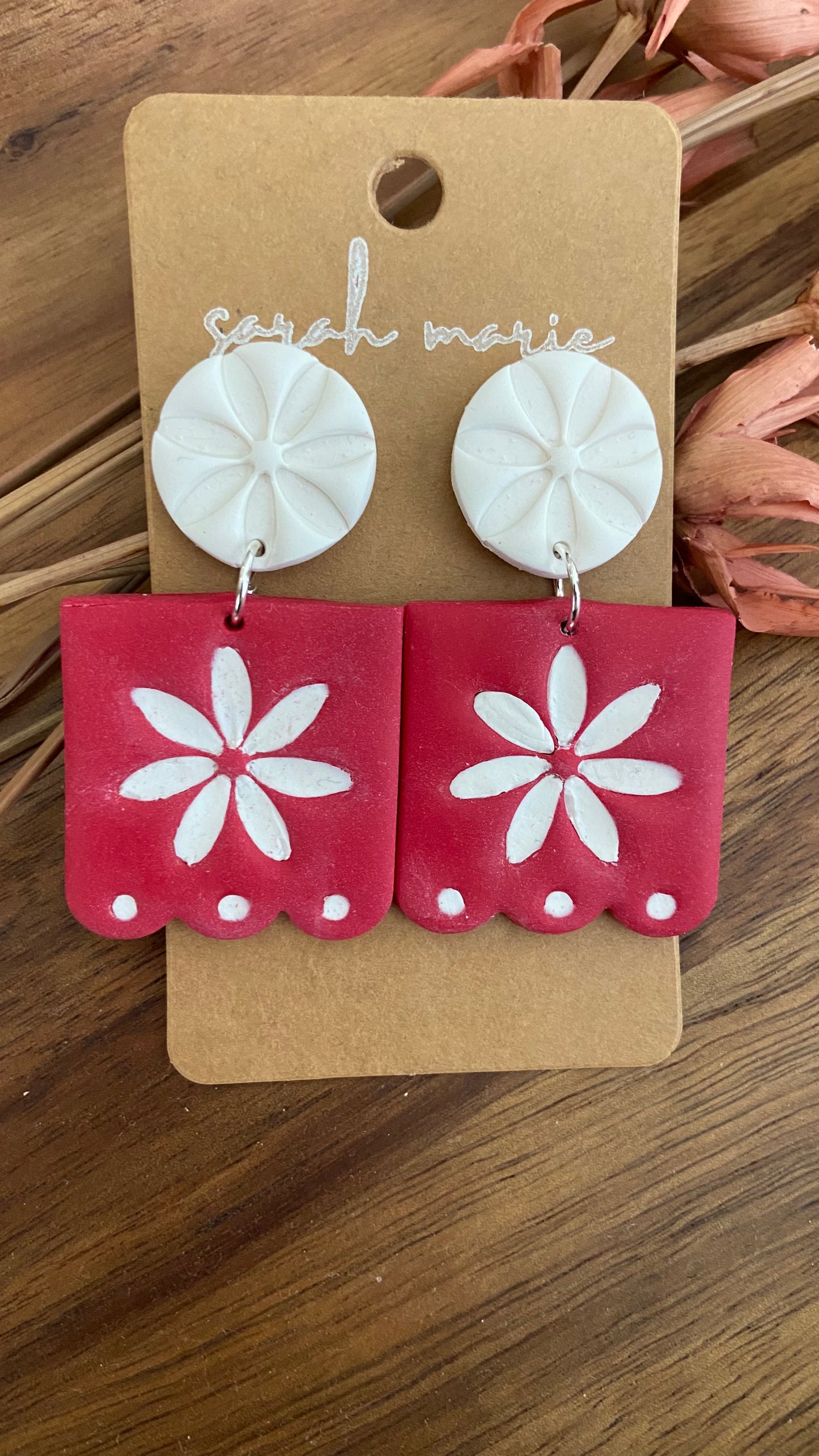 Papel picado - red and white