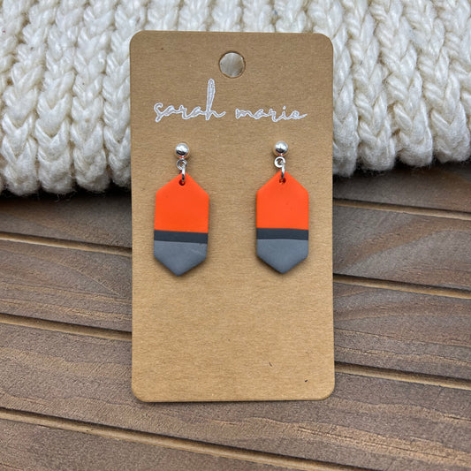 Orange and gray dangles