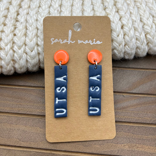 Navy and orange UTSA dangle