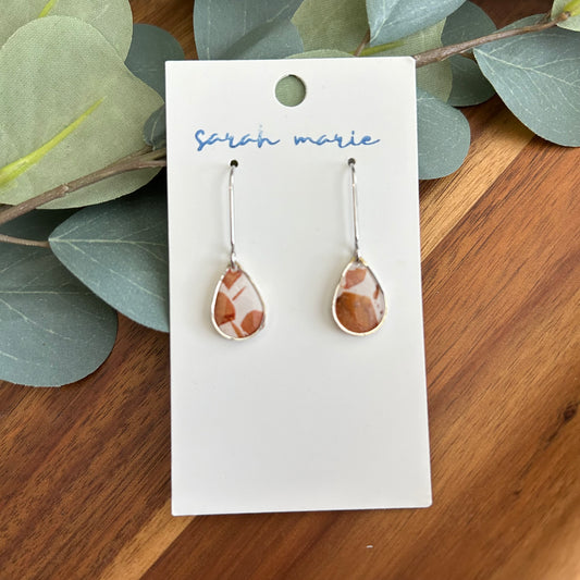 Pressed flower earrings - mini teardrop 2