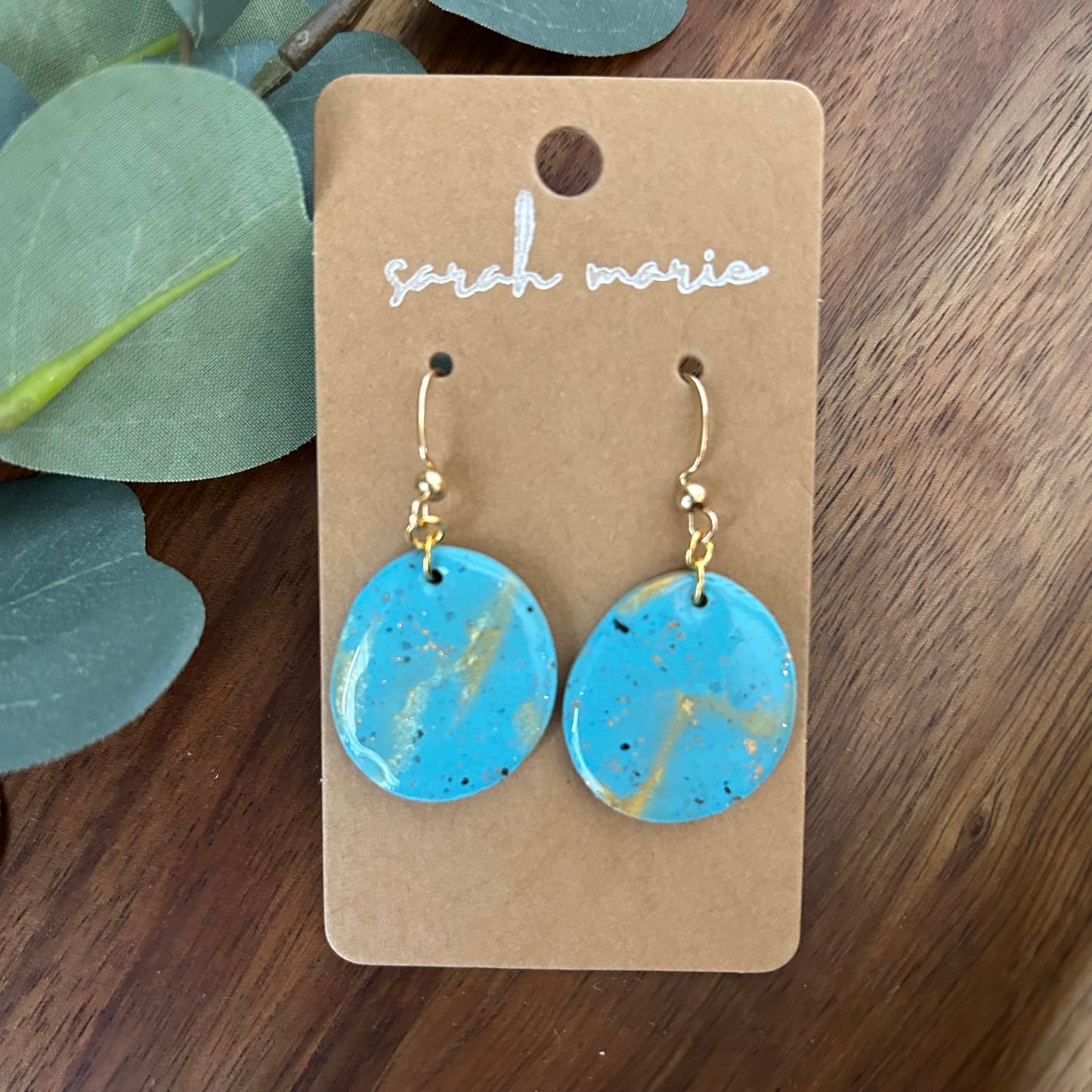 Turquoise clay dangle