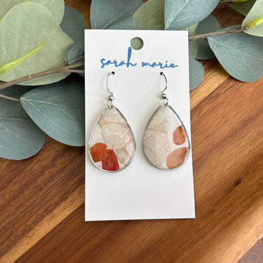 Pressed flower earrings - teardrop 3