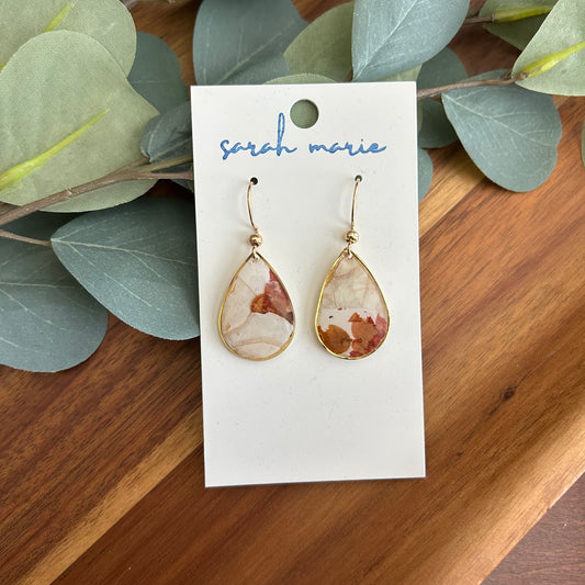 Pressed flower earrings - teardrop 1