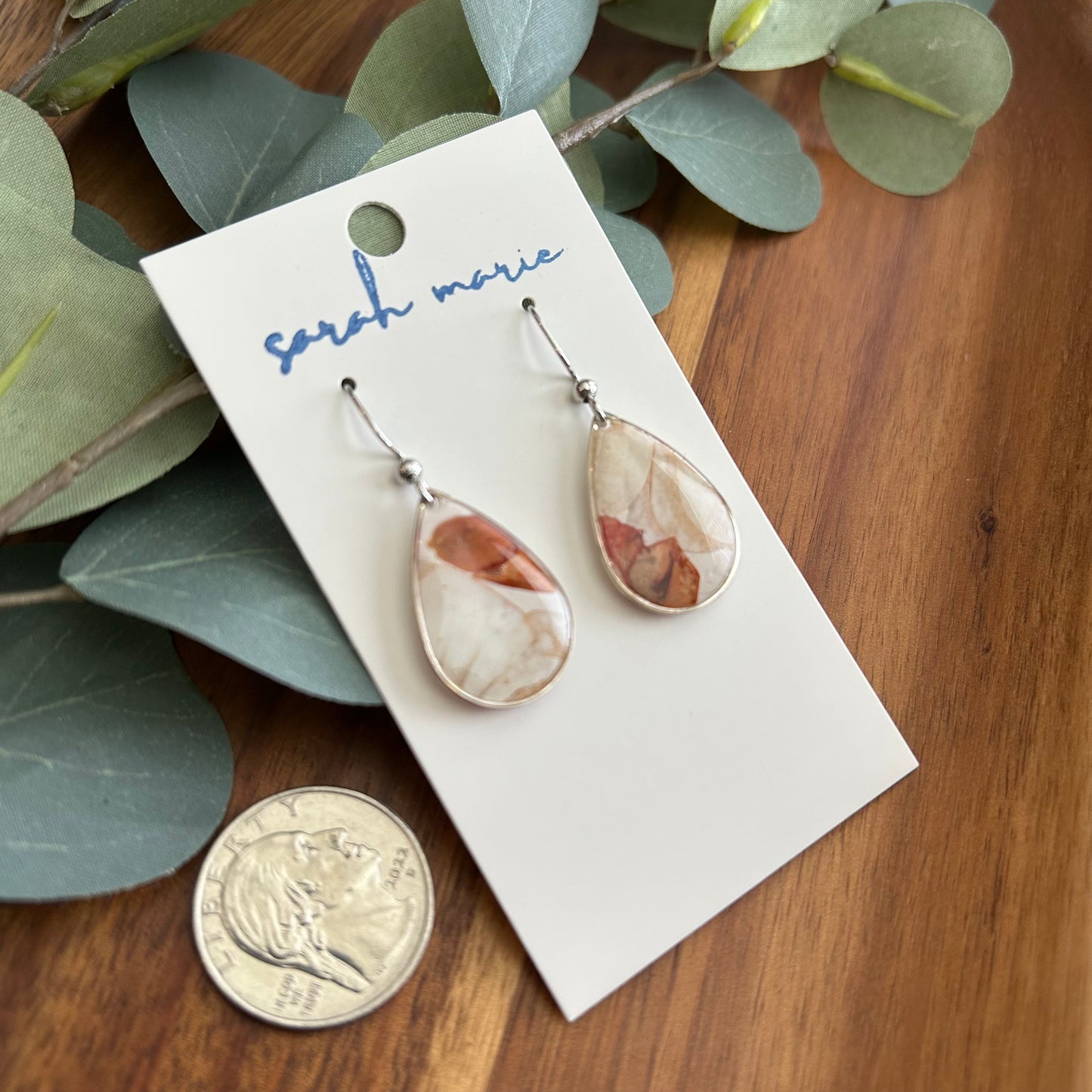 Pressed flower earrings - teardrop 4