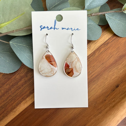 Pressed flower earrings - teardrop 4