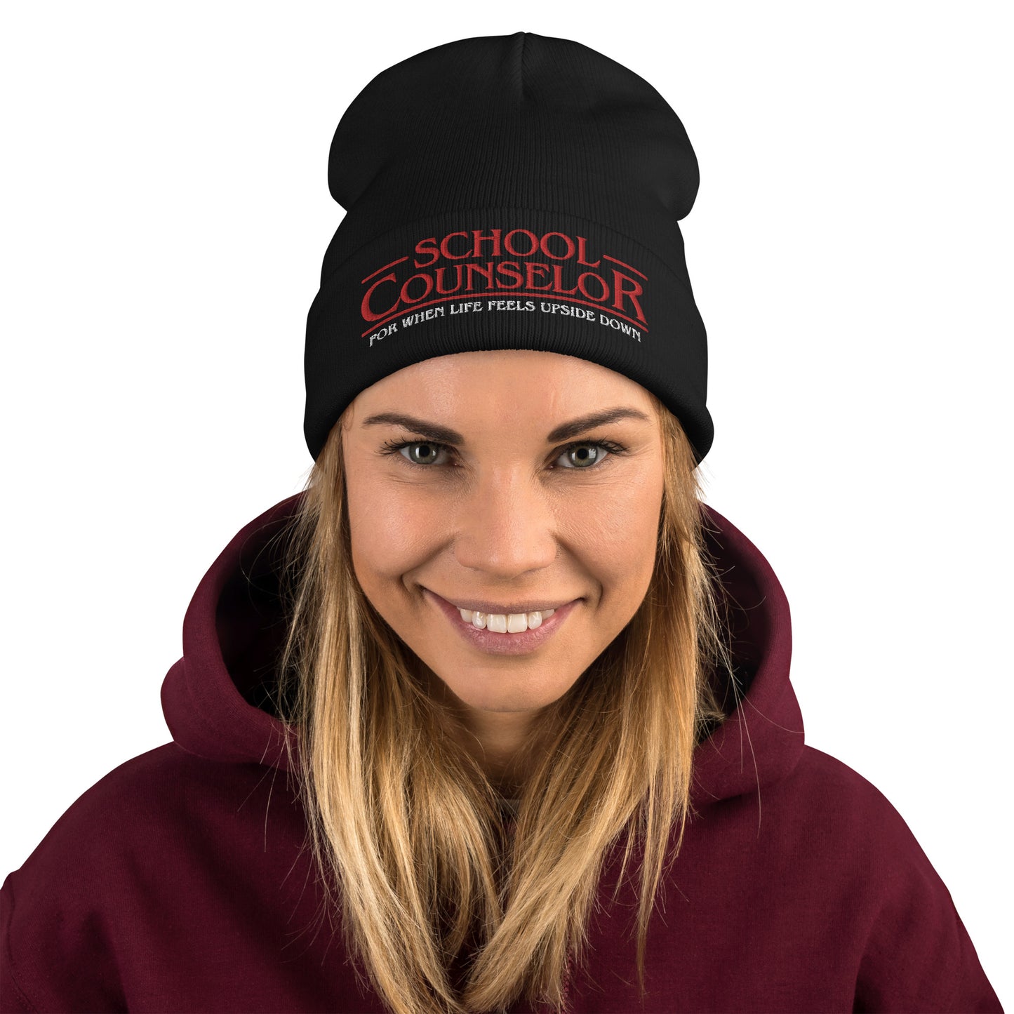 School Counselor Beanie - Life Upside Down
