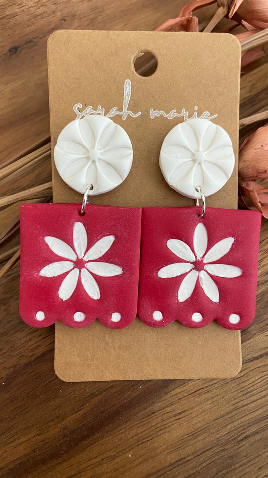 Papel picado - red and white